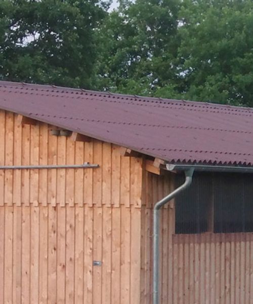 Wellfaserzementplatten als Dacheindeckung – Detailansicht